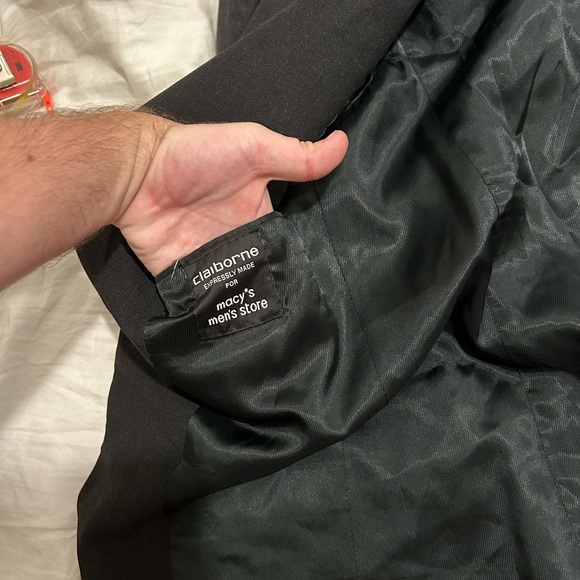 Mens Black Sports Coat Claiborne Exclusive for Macy’s Size 44R - Picture 6 of 12